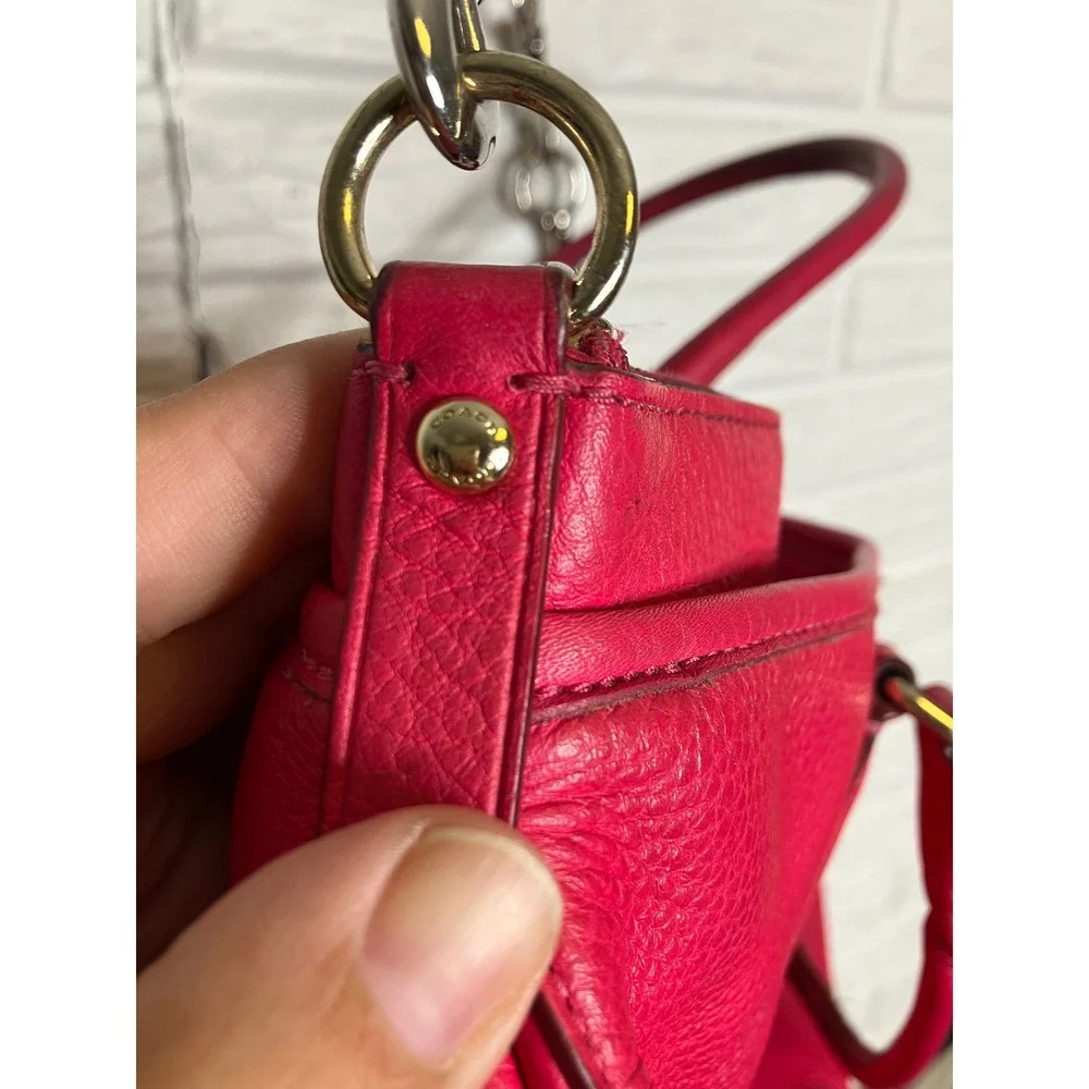 Coach Madison Satchel Bag Womens Medium Pink Good Pebbled Leather Crossbody